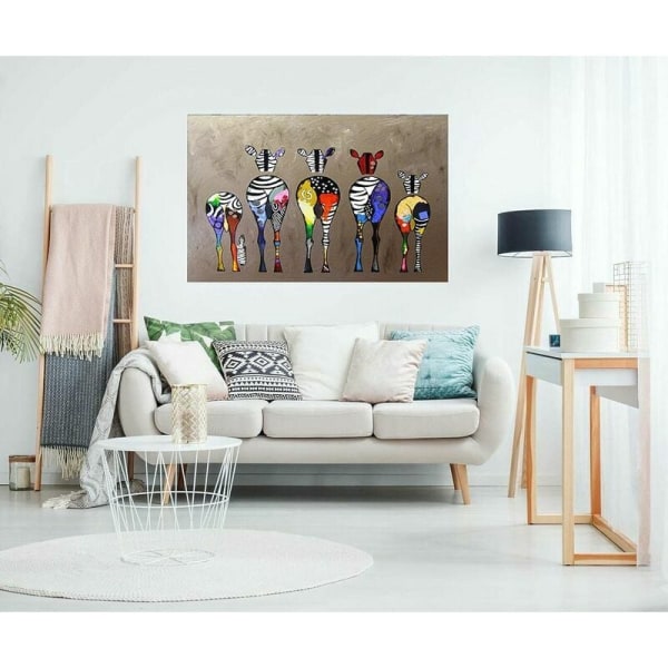 Canvas Zebra Group Färgglad Back Street Art Graffiti Canvas Art D