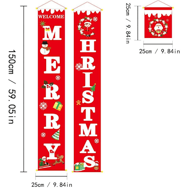 Velkommen Banner til Veranda Dør Glædelig Jul Veranda Skilt Udendørs Jul