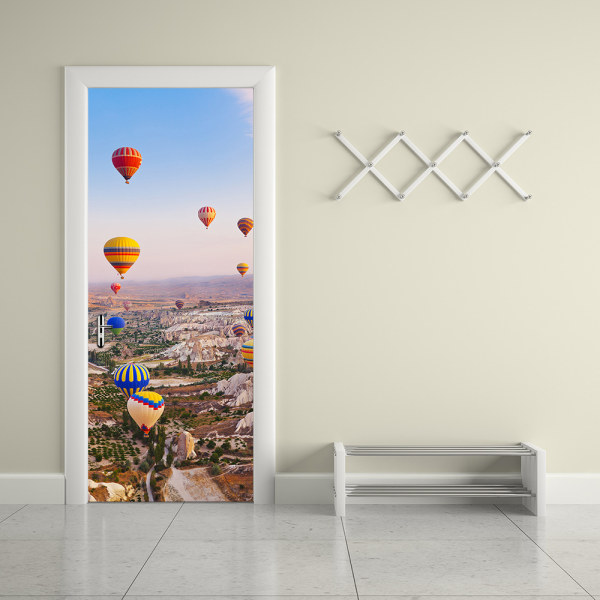 30.3"x78.7" 3D Hot-air Balloon Door Stickers Peel and Stick Door