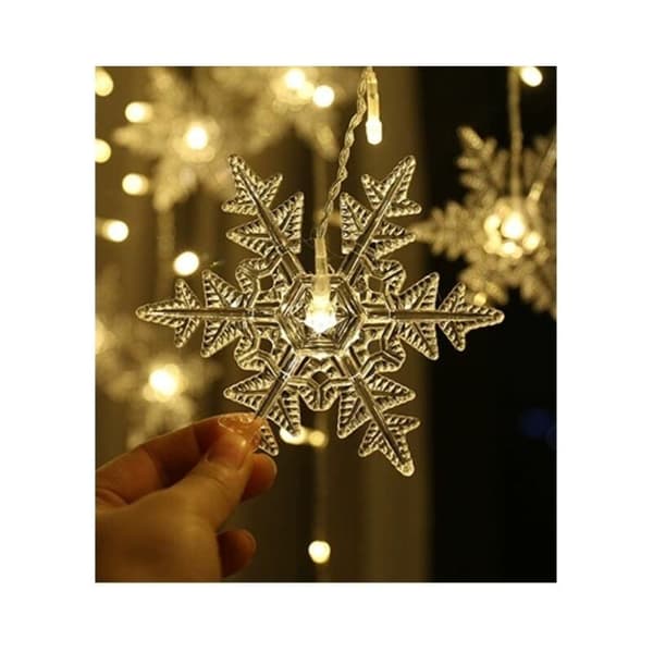 Lysstreng, Gardinlys, 4m LED'er Julelys Snefnug 8