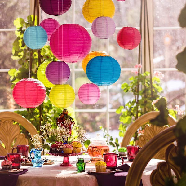 Dekorativ färgad lampskärm (20 stycken blandade färger 8 tum (2