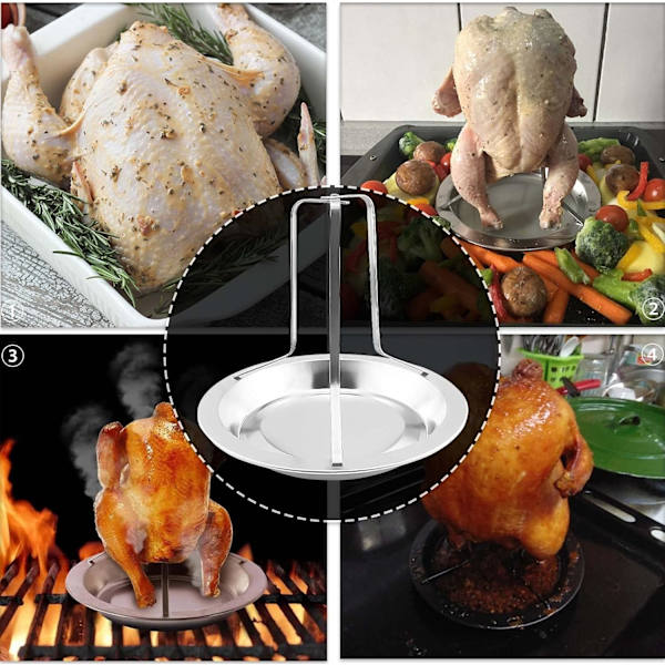 2 stk rustfritt stål øl rotisserie vertikal sammenleggbar rotisserie