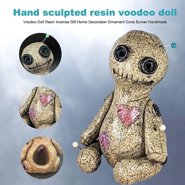 Voodoo-dukke kegle brænder, harpiks røgelse holder harpiks statuer Ornam