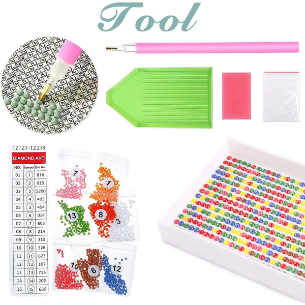 （19）2 stycken DIY diamantmålning julkit, 5D jul Emb