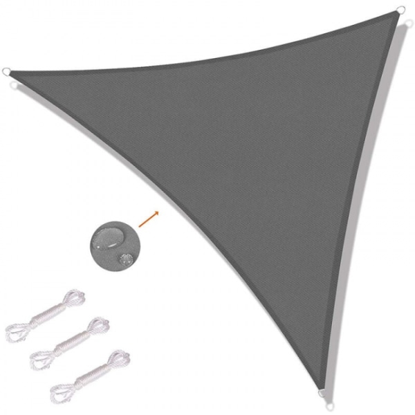 Grå - 4 x 4 x 4 m trekantet skygge Seilskygge klut UV-beskyttelse