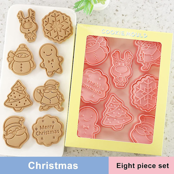 8-delars 3D-pressad julform för pepparkakor - pepparkaksgubbe,