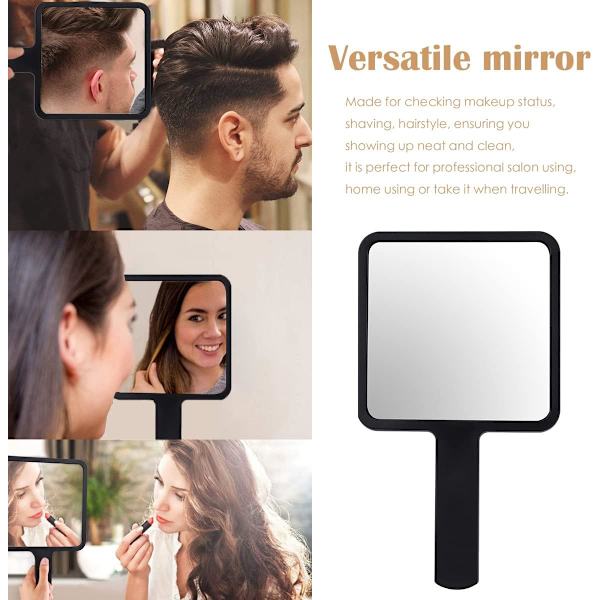 1 st vit 9*16cm Bärbar spegel Professionell handspegel Fyrkant