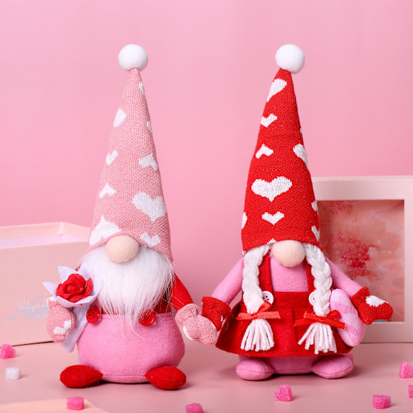 Valentine's Day Gnomes Decorative Plush - 2 Pieces Scandinavian D