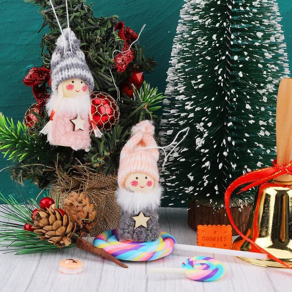 4 st Mini Julgran Elf Docka Ornament Heminredning