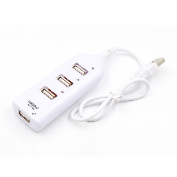 (Hvit) USB 2.0 Multi-USB Splitter Høy 4 Port USB Adapter for Lap