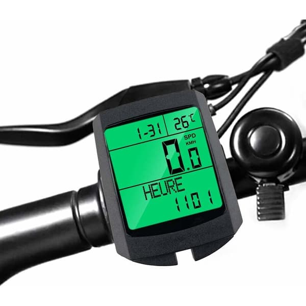 1 st grön cykelcomputer, multifunktionell trådlös IP65 vattentät