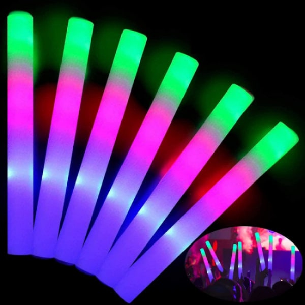 5 stk 16\" skumglowstick, 3 moduser fargeskiftende LED-lysstick