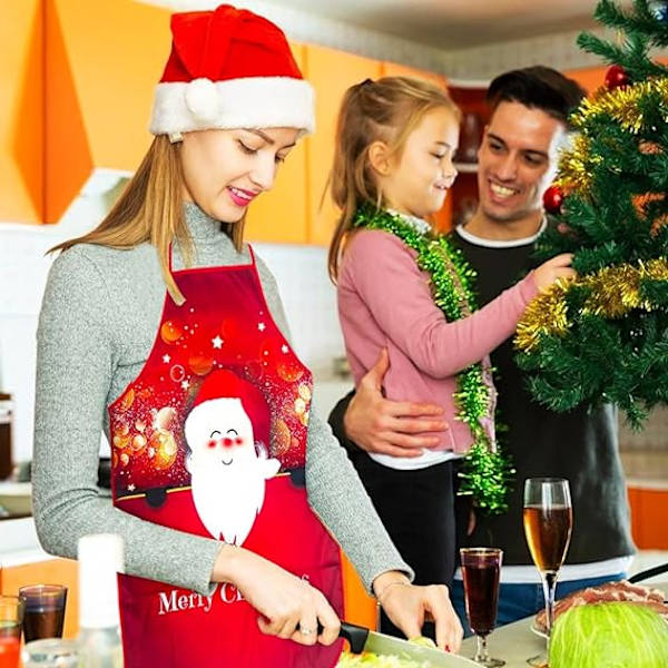 Juleforklæder, trykte forklæder, kreative forklæder, voksenkøkken