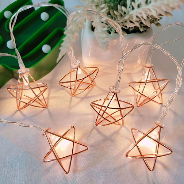 Udendørs batteridrevne strenglys, 3,3M 20 LED stjernestreng L