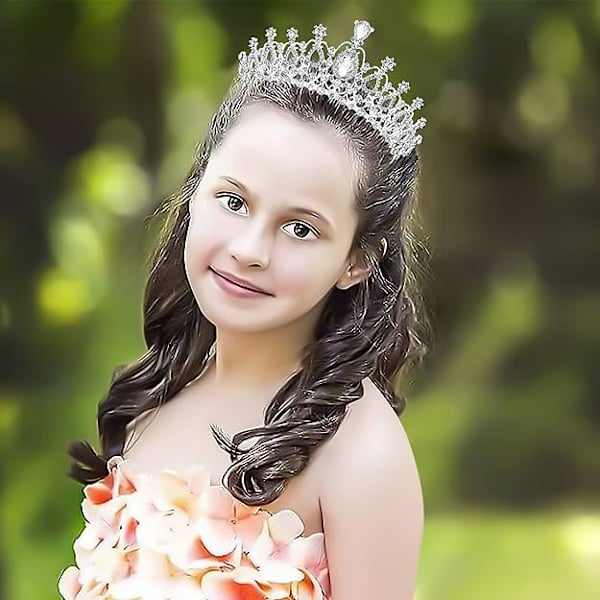 Krystallkrone Tiara, Tiara med Rhinestone Kam for Brud Pigekonkurrence