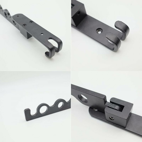 Foldbar veggmontert tørkestativ for klesvask, svart aluminium, badekar