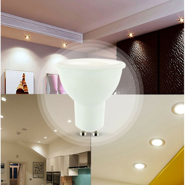 Set med 2 GU10 LED-lampor med transparent kåpa (kallvit) 5w6 lampor