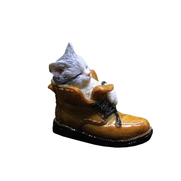 Premium Katt Dukke Hage Miniatyr PVC Håndverk Ornament Bonsai Ga