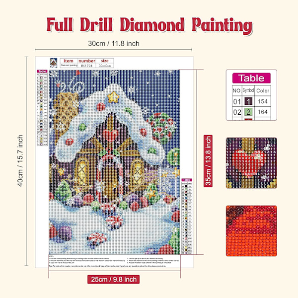Juldiamantmålning Komplett set, Diamantbroderi Jul