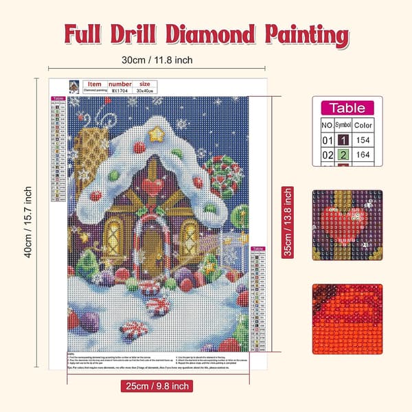 Jule diamantmaleri fullsett, diamantbroderi jul