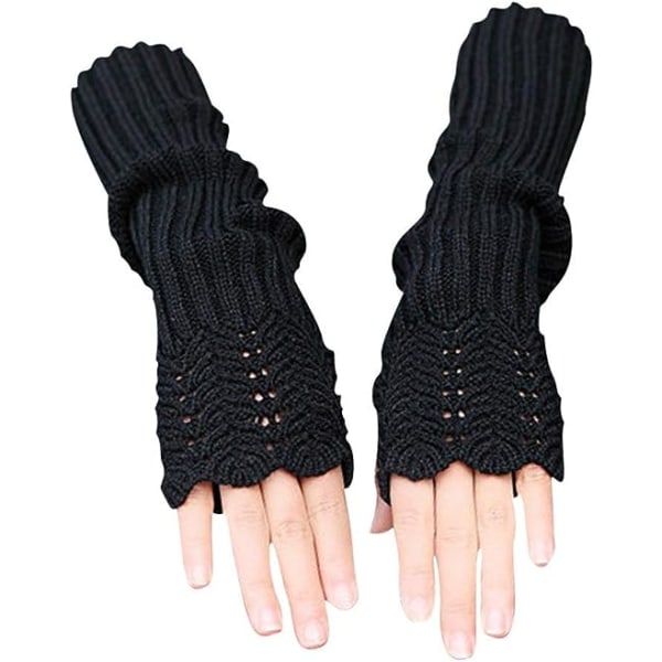 Dame Stige Design Vinter Warm Knitted Warmers Langarm Handsker，b