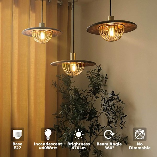 4W LED-glödlampa E27, 2700K varmvit 470 Lm, motsvarande