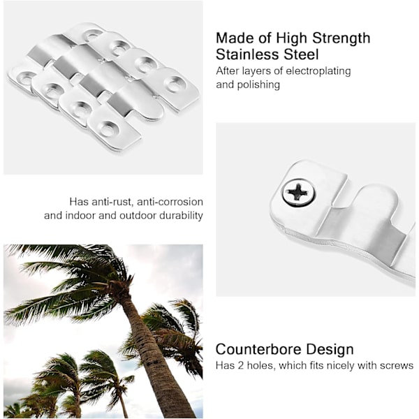 4 stk. Flush Concealed Mount Bracket, Heavy Duty Flush Mount He
