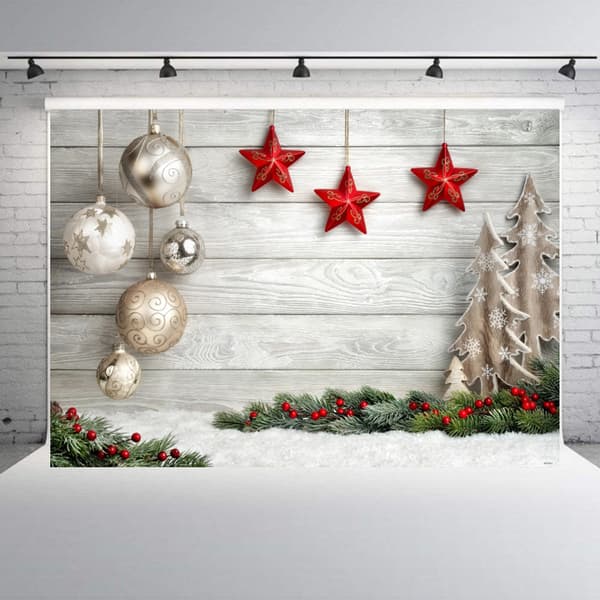 5x7FT Julefotografering Bakgrunn Julepynt