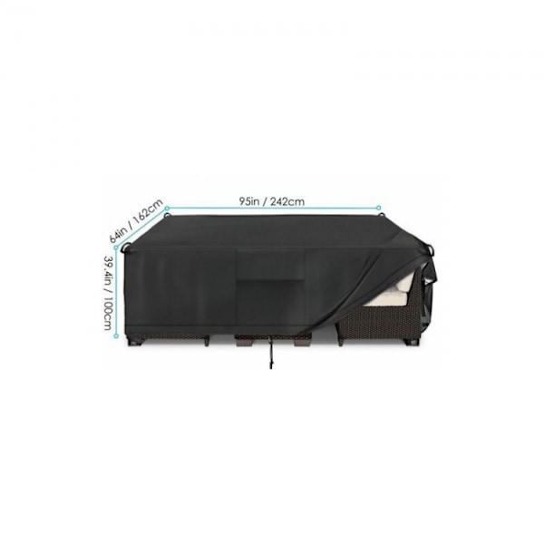 Rektangulært Havebordsdækken 420D Oxford Stof 180 x 120 x 74