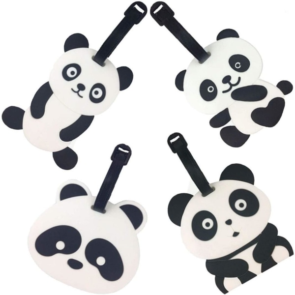 4 kpl (Panda )Matkalaukkulaput, Panda Suitcase Travel ID Tag T