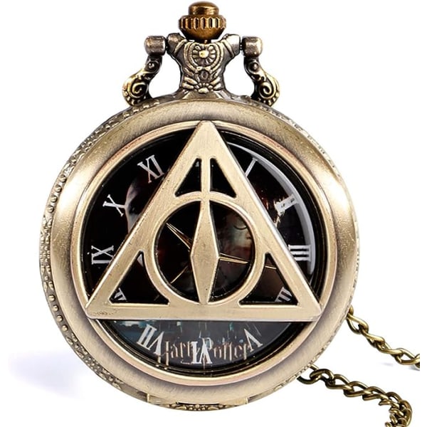 Cartoon Pocket Watch, Retro Bronze Necklace Quartz Watch for Chil