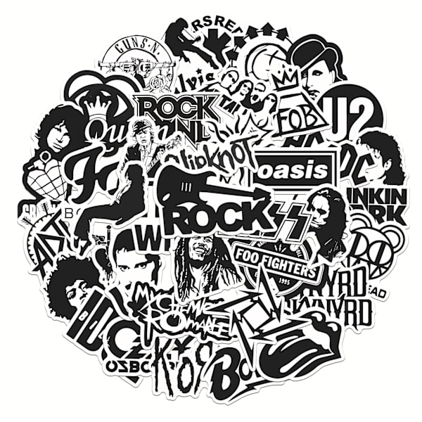 50 Rock Rock Punk -bändin graffititarrat Matkalaukku Moottoripyörä Skat