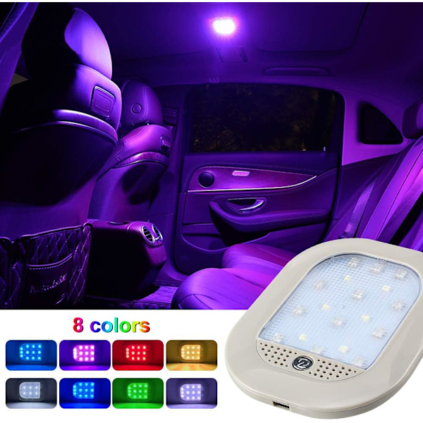 Billad LED innvendig taklys, USB oppladbar 8 farger LE