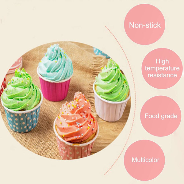 100 x 7 farver (blå) 39 mm høj, 50 mm bred muffin cupcake-indpakning