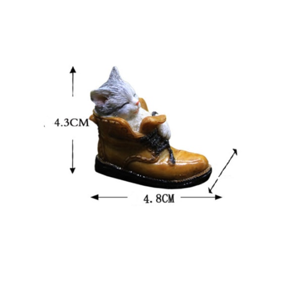 Premium Katt Dukke Hage Miniatyr PVC Håndverk Ornament Bonsai Ga