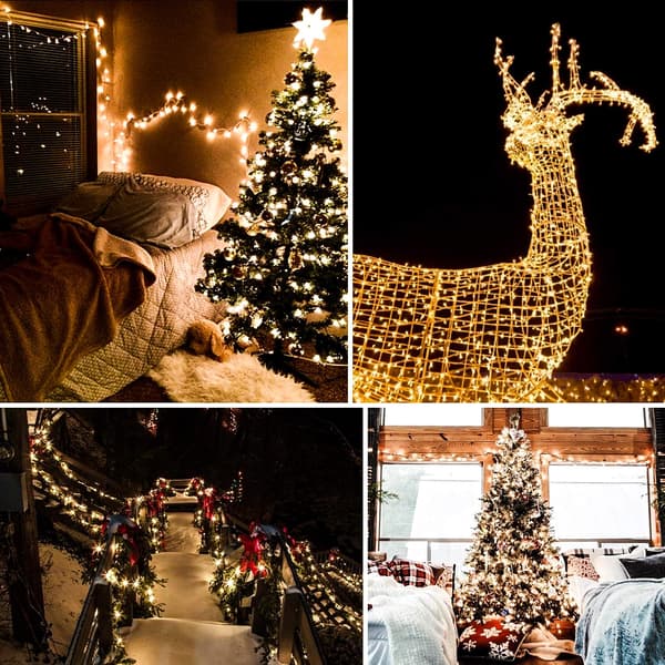 200 LED-lys, varmt hvidt, dekorative julelys til
