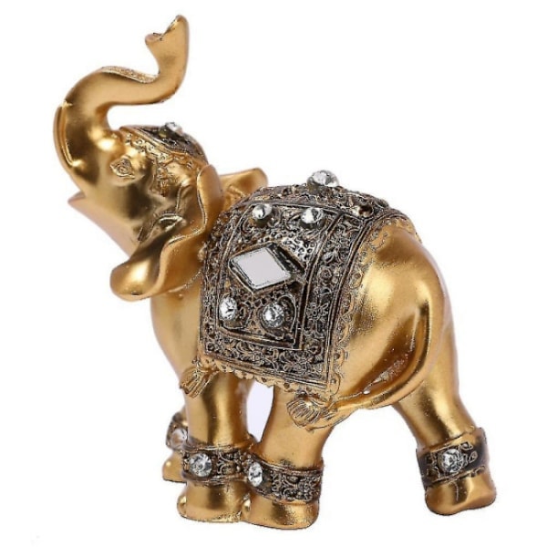 1 stk. Elefant Gylden Statue Statuett Ornament Skulptur Kunstner