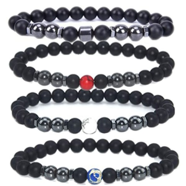 Anti-Swelling Black Obsidian Anklet, Justerbar Magnet Black Obs