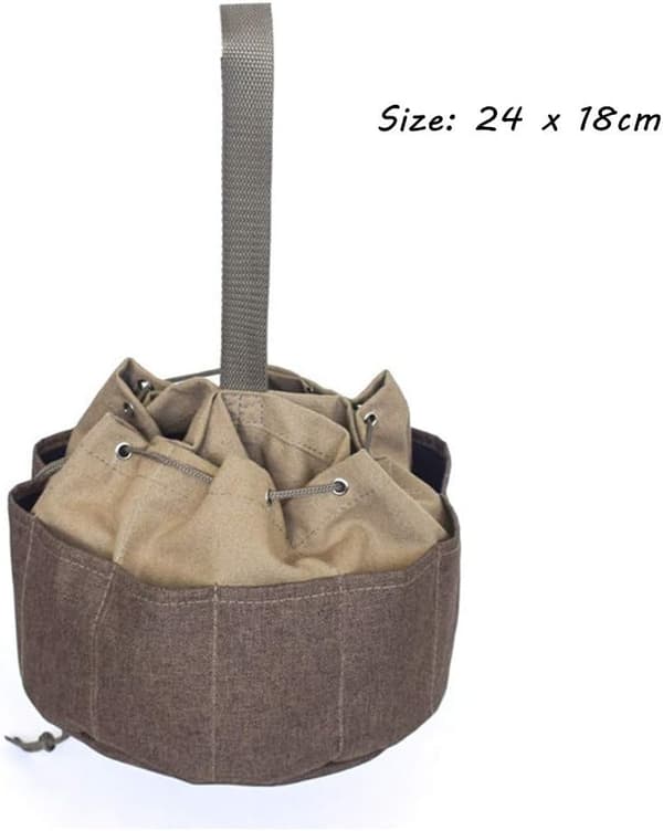 Robust Havearbejdsværktøjs Opbevaringspose - 17 Lommer (Khaki)
