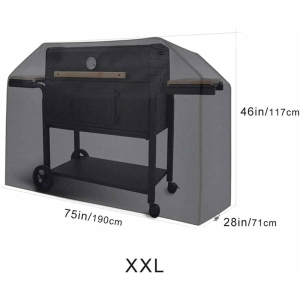 Vandtæt grillbetræk 190 x 71 x 117 cm Sort csparkv-eu