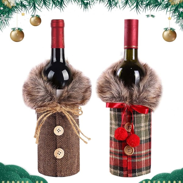 Christmas Wine Bottle Set, 2-delat Wine Bottle Set, Christmas Dec