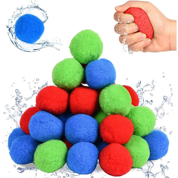 30 STK vandbold, plys vandbold, genanvendelig vandbold, børn Wa