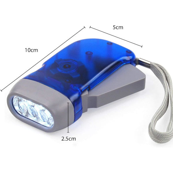 Handtryck ficklampa - Trädgårdsartiklar - 3 LED-ficklampor
