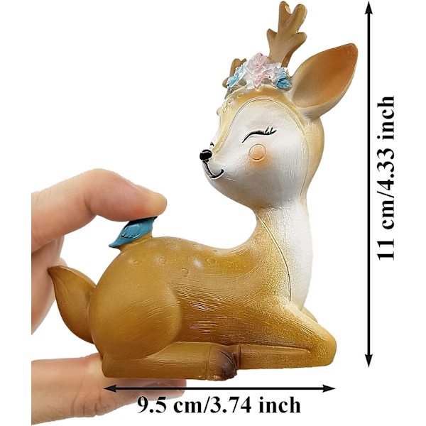 Rensdyr Figur, Sød Mini Resin Hjort, 3D Resin Hjort Figurer