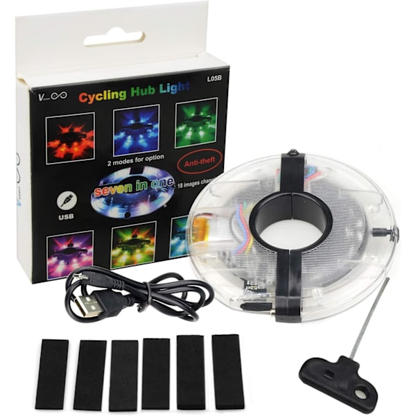 Sykkelhjul LED-lys Vanntett belysning Sykkelhjul med 18 D