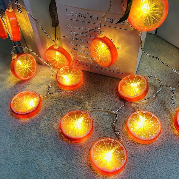 (Orange Citron Slice, 3M/20LED) Fruit Theme Citron Slice String Lig