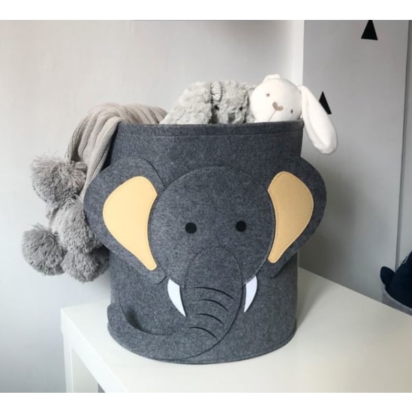 Elefant tecknad leksaksförvaring Förvaringslåda för non-woven tyg, 30cm*3