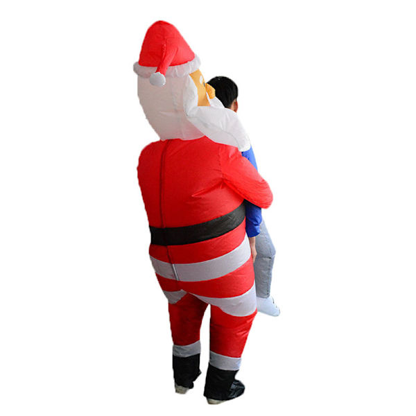 Uppblåsbar vuxen tomtekostym tomte halloween kostym