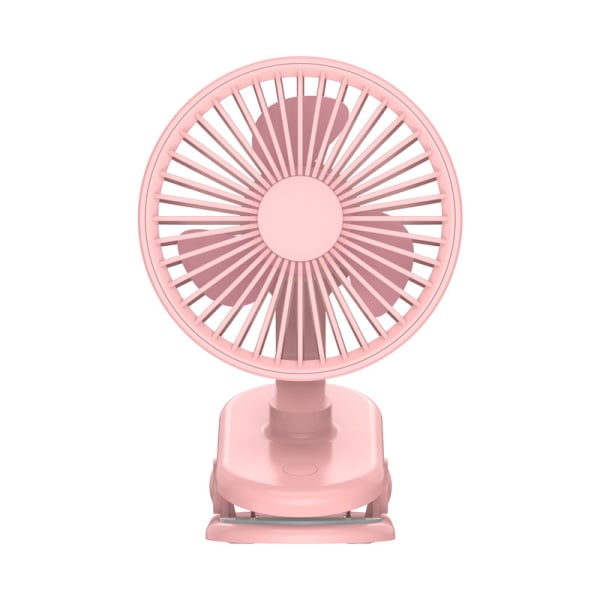 Genopladelig bærbar ventilator, Pink USB Mini bordventilator Lydløs klipsventilator