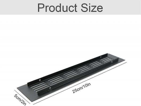 2 stk. rektangulær dørventil i aluminium 250x50mm insektbeskyttelse